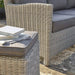 Kettler Garden Furniture Kettler Palma Mini Rattan Corner Set, Oak Slat Table Top in White Wash