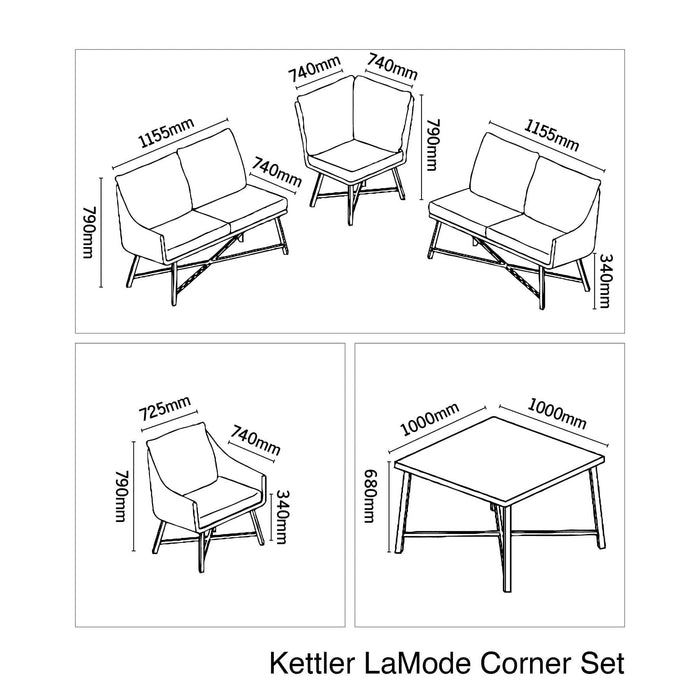 Kettler Garden Furniture Kettler LaMode Corner Garden Furniture Set