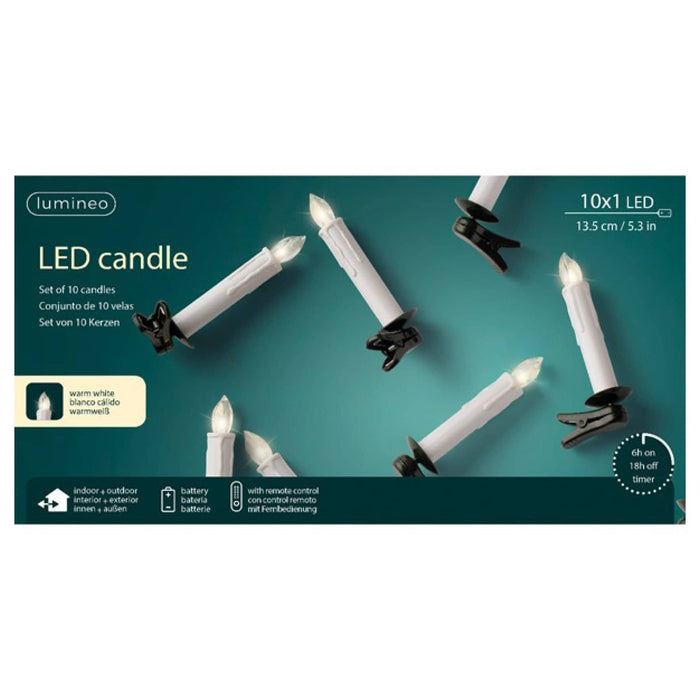 Kaemingk Christmas lighting Lumineo LED 10 Clip On Tree Candles