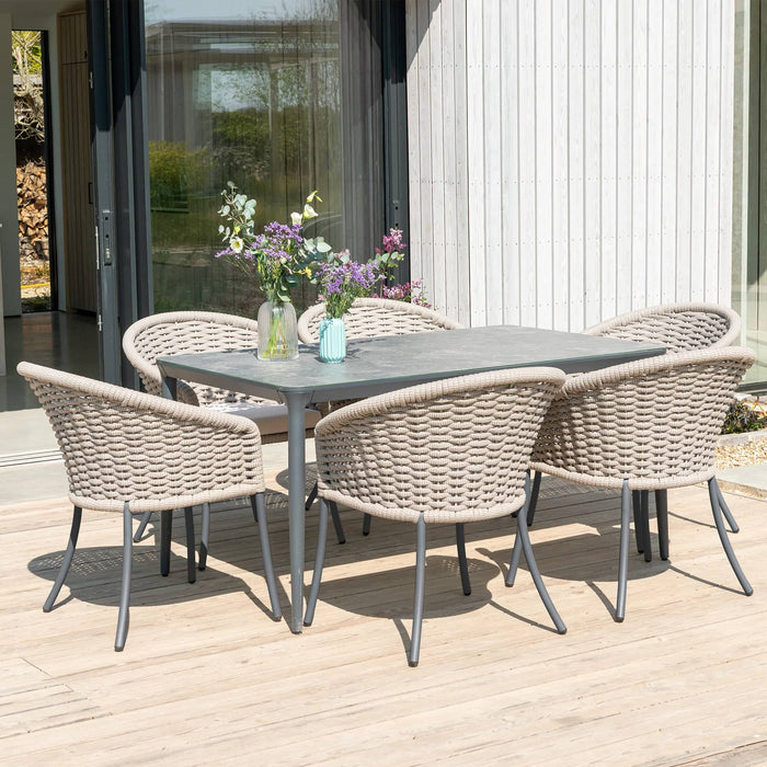 Rimini Table with 6 Cordial Chairs Outdoor Dining Set