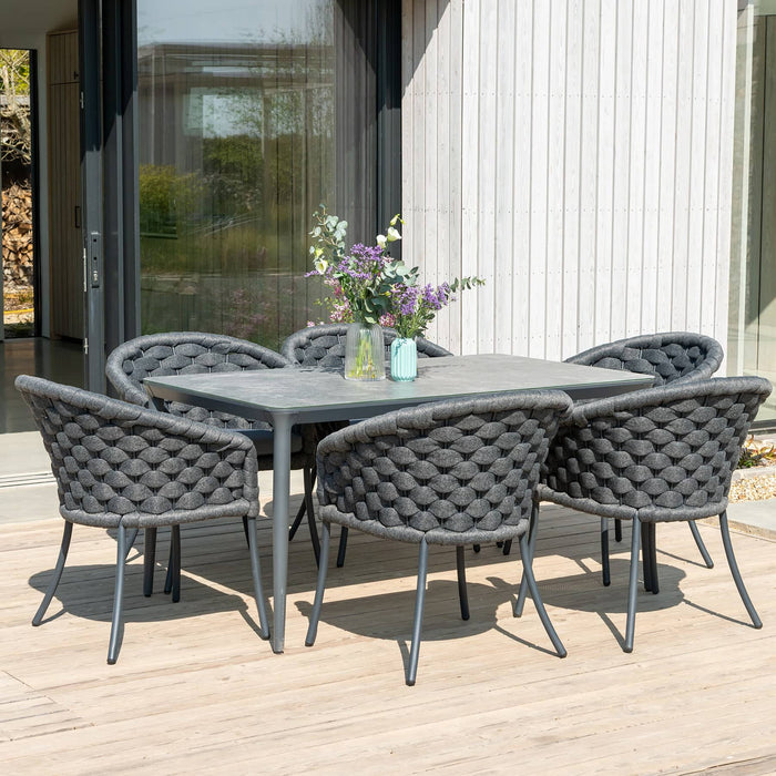 Cordial Luxe Dark Grey Garden Dining Set 6 Seater (Colour Choice)