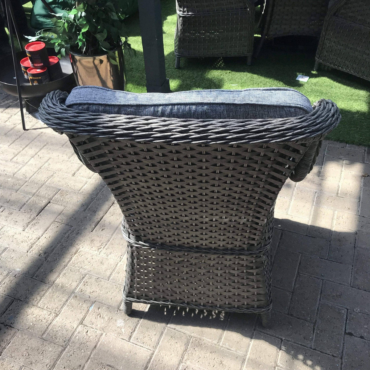 Mercer Garden Furniture Amalfi High Back 8 Seat Grey Rattan Outdoor Dining Set