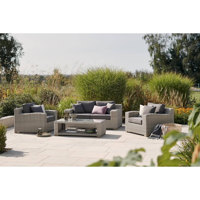 Kettler Garden Furniture Kettler Palma Luxe 2 Seat Sofa Coffee Lounge Set In White Wash