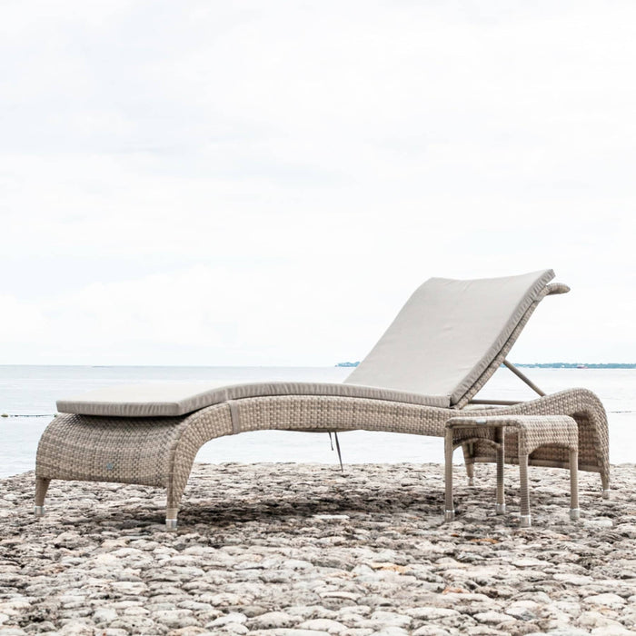 Ocean Pearl Weave Adjustable Sunbed with Cushion