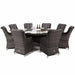 Mercer Garden Furniture Amalfi High Back 8 Seat Grey Rattan Outdoor Dining Set